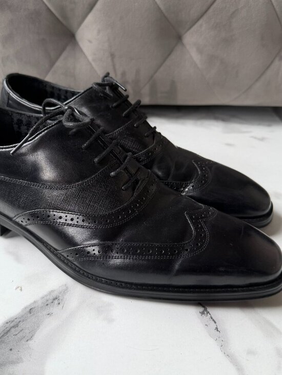 Karl Lagerfeld Leather Wingtip Oxford Dress Shoes in Black Size 9 main image 9